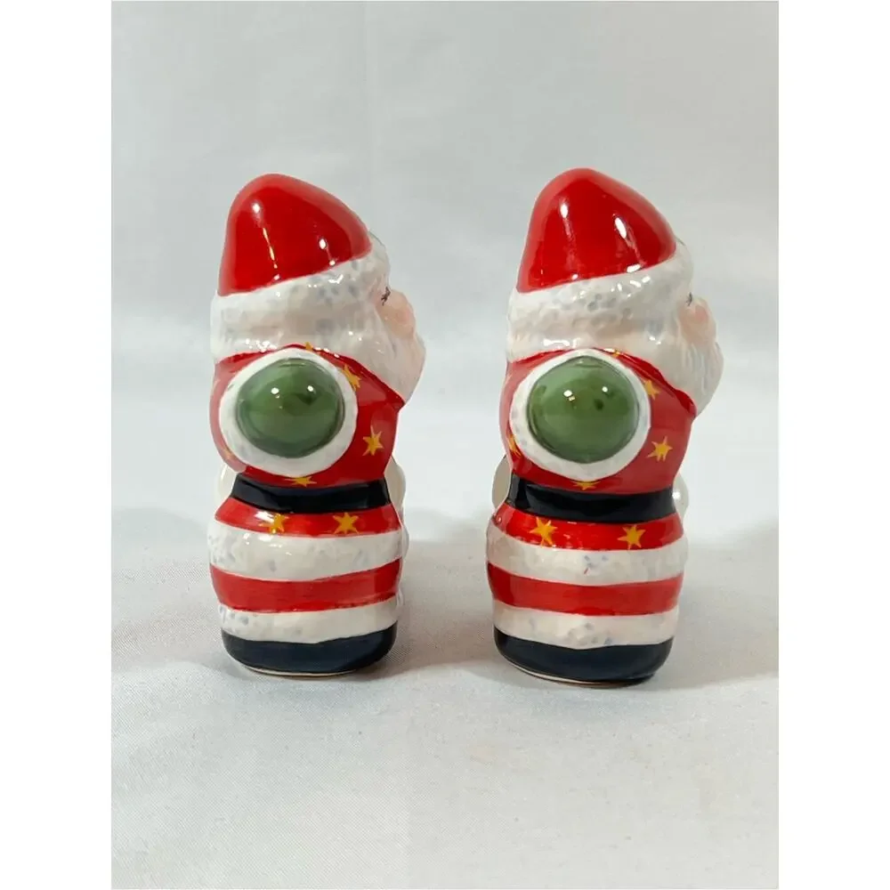 Christopher Radko Santa Napkin Rings Piece Set of 2 Star Shaped Ceramic Holders
